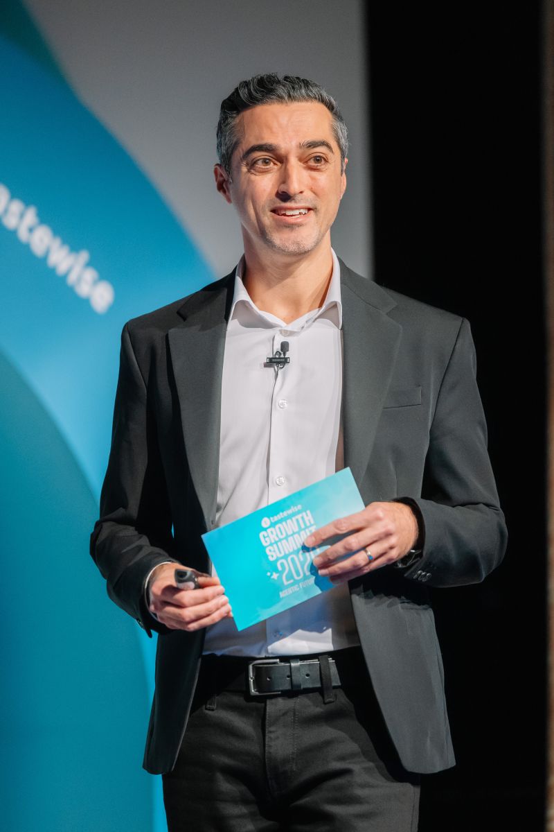 Alon Chen, co-founder and CEO of Tastewise, speaking on stage at the Tastewise Growth Summit